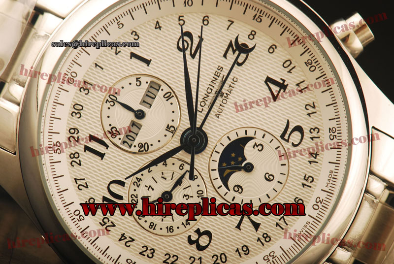 Fake Classic Longines Master L2.673.4.78.6 Automatic Steel White Dial