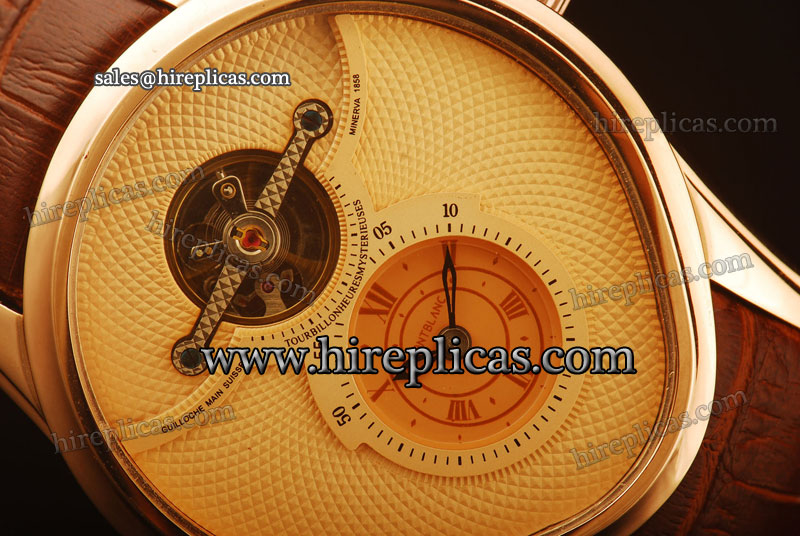 AAA Montblanc Grand Tourbillon Heures Mysterieuses 102339 Automatic Rose Gold Yellow Dial