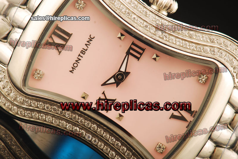 Best quality Beautiful Montblanc Star 102358 Swiss Quartz Steel Pink Dial