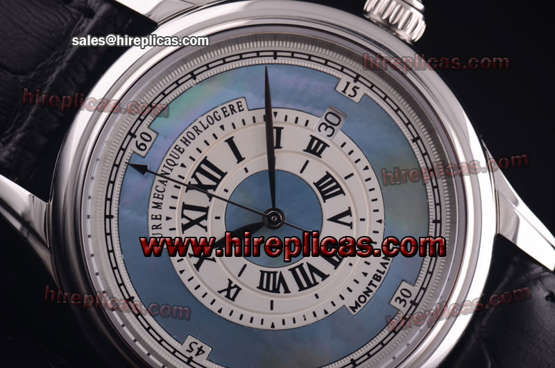 Best quality Montblanc Pure Mecanique Horlogere 102367 Swiss ETA 2824 Steel Blue MOP Dial