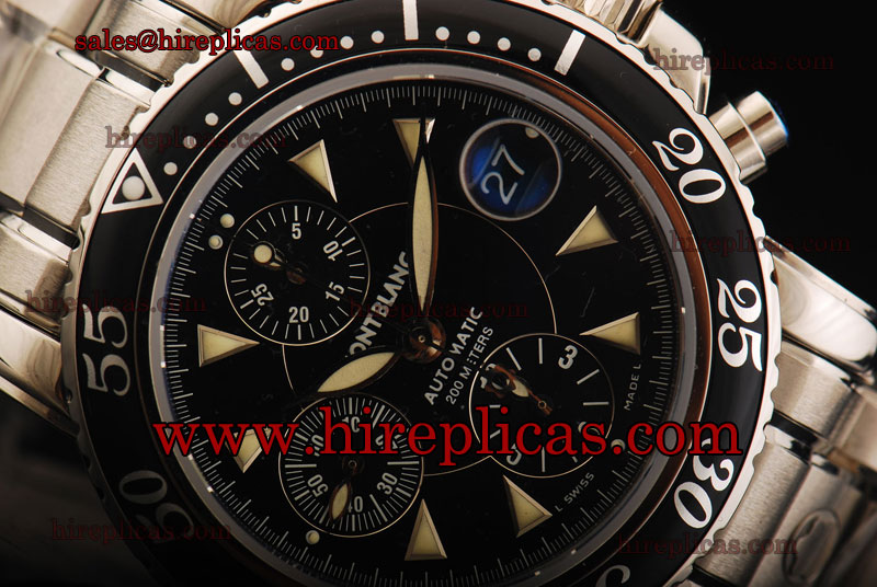 Best quality Special Montblanc Sporty Chrono 357512 Swiss Valjoux 7750 Automatic Steel Black Dial