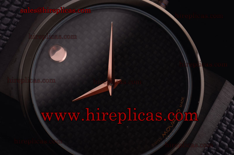 Graceful Luxury Movado Red Label 60611201 Japanese Quartz PVD Black Carbon Fibre Dial