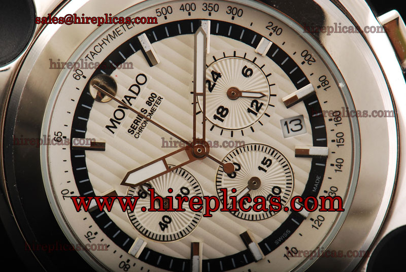 Best Luxury Movado Series 800 Chrono 260009601 Japanese Quartz Steel White Dial