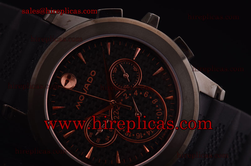 Clone Movado Vizio 606082 Japanese Quartz PVD Black Carbon Fibre Dial