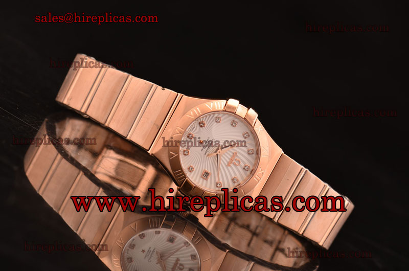 Sophisticated Omega Constellation Chronometer 123.50.27.20.55.001 Swiss ETA 2671 Automatic Rose Gold White Dial