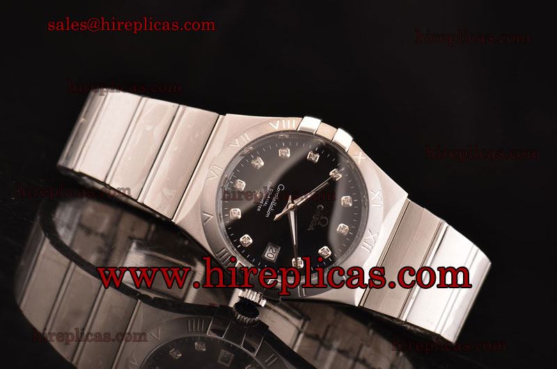 Classic Fake Omega Constellation Chronometer 123.10.35.20.51.001 Swiss ETA 2836 Automatic Steel Black Dial
