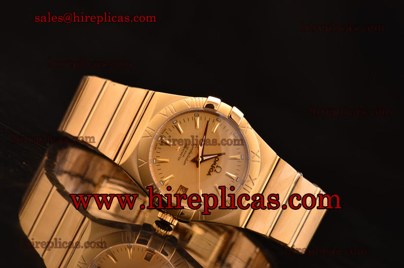 AAA Omega Constellation Chronometer 123.50.35.20.08.001 Swiss ETA 2836 Automatic Yellow Gold Gold Dial