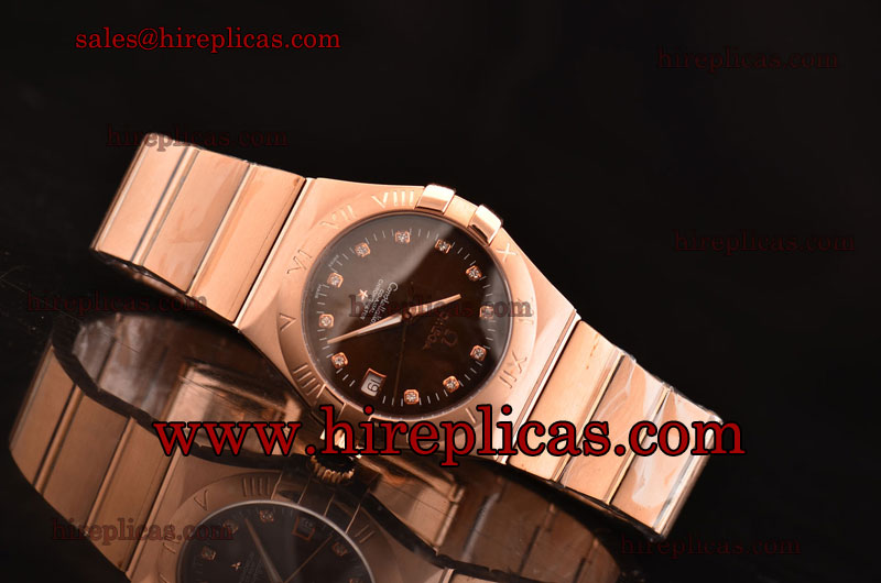 Luxury discount Omega Constellation Chronometer 123.50.35.20.63.001 Swiss ETA 2836 Automatic Rose Gold Coffee Dial
