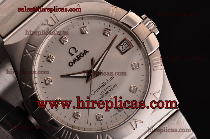Charming Omega Constellation Chronometer 123.10.35.20.52.001 Swiss ETA 2836 Automatic Steel Silver Dial