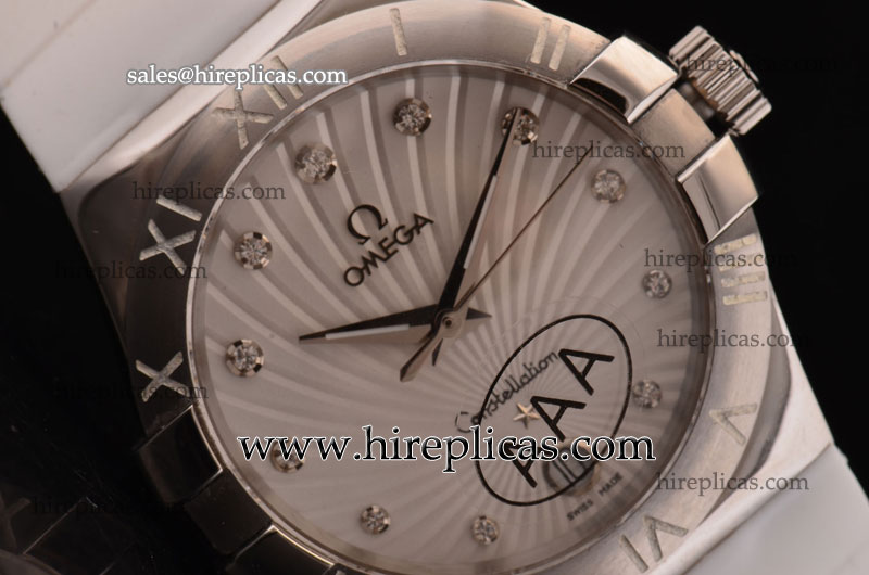 discount Fashion Omega Constellation Ladies 35mm 123.13.35.60.52.001 Swiss ETA Quartz Steel White Dial