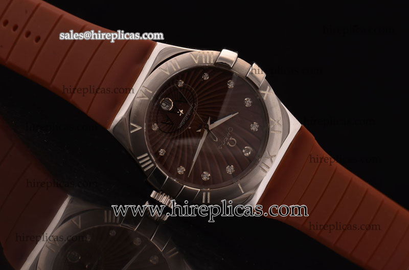 Cheapest Replica Omega Constellation Ladies 35mm 123.13.35.60.63.001 Swiss ETA Quartz Steel Brown Dial