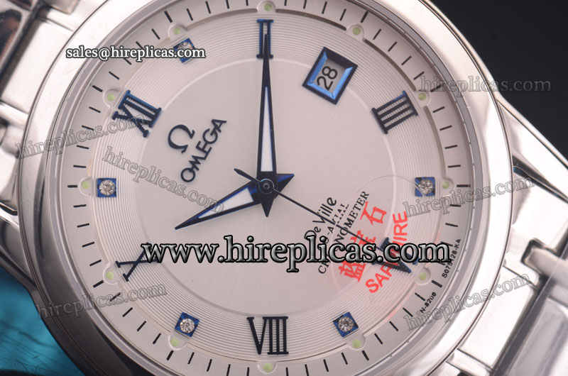 Best Luxury Omega De Ville 425.90.34.20.05.001 Asia Automatic Steel White Dial