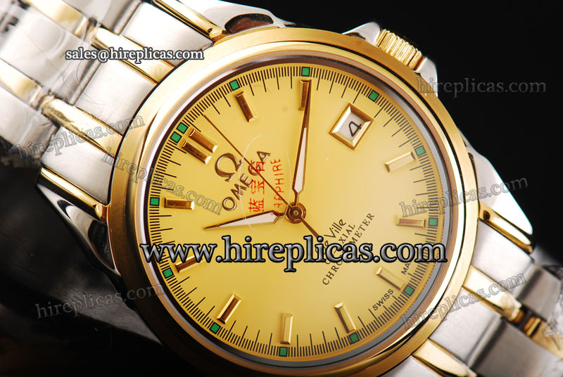 Best Price Omega De Ville Co-Axial 4374.15.00 Asia Automatic Two Tone Yellow Dial