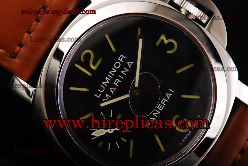 High quality Beautiful Panerai Luminor Marina PAM 00111 Swiss ETA 6497 Manual Winding Steel Black Dial Green Markers