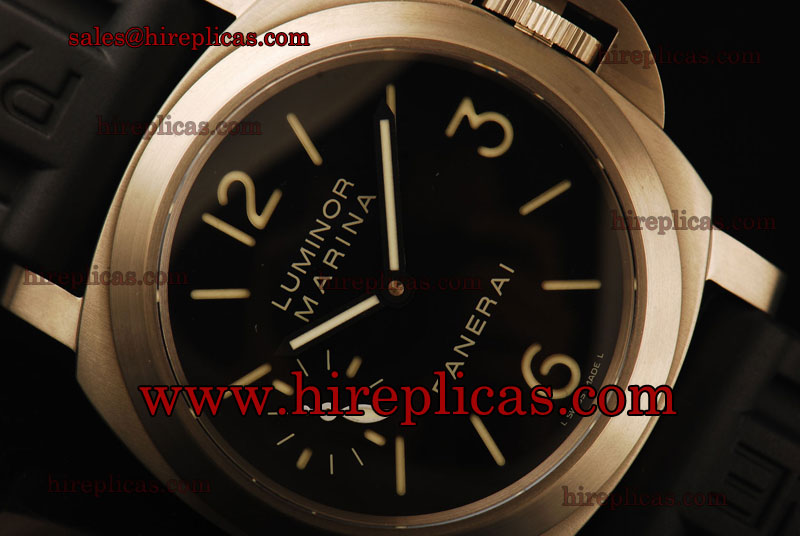 Best Luxury Panerai Luminor Marina PAM 00177 Swiss ETA 6497 Manual Winding Titanium Black Dial Black Rubber Strap
