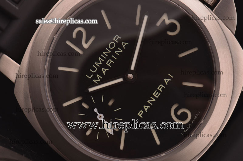 Glamorous Classic Panerai Luminor Marina PAM00111 Swiss ETA 6497 Manual Winding Titanium Black Dial