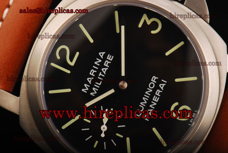 Special Top Classic Panerai Special Edition 1998 Luminor Marina Militare PAM 00036 Swiss ETA 6497 Manual Winding Titanium Black Dial Green Markers