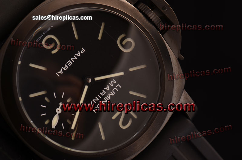 Imitation Panerai Special Edition 2002 Luminor Marina Left Handed PAM 00026 1:1 Original Swiss ETA 6497 Manual Winding PVD Black Dial Black Rubber Strap