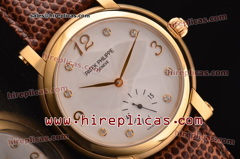 Fashion Wholesale Patek Philippe Calatrava 4959 Swiss ETA 2836 Automatic Gold Case White Dial