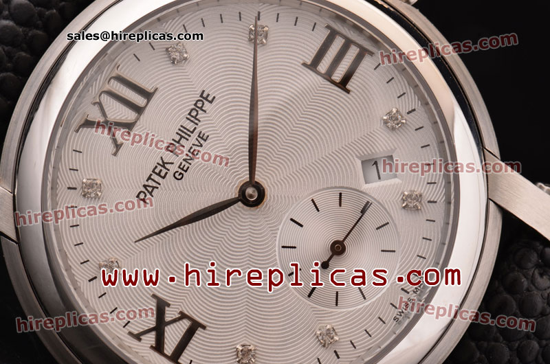 Special Top Modern Patek Philippe Calatrava 4959JSS Swiss ETA 2836 Automatic Steel White Dial Black Leather Strap