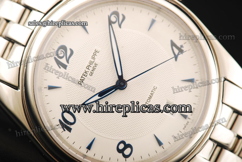 Ladies Cheap Patek Philippe Calatrava 5120/3G Swiss ETA 2892 Automatic Steel White Dial