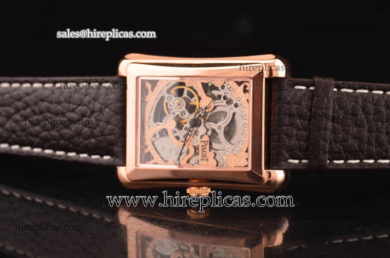 Best Luxury Piaget Emperador G0A29109 Asia 3836 Automatic Rose Gold Skeleton Dial