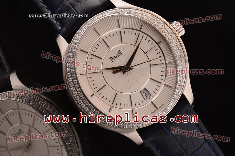 Best Piaget PA12090620 Swiss ETA 2836 Automatic Steel Case White Dial Diamond Bezel