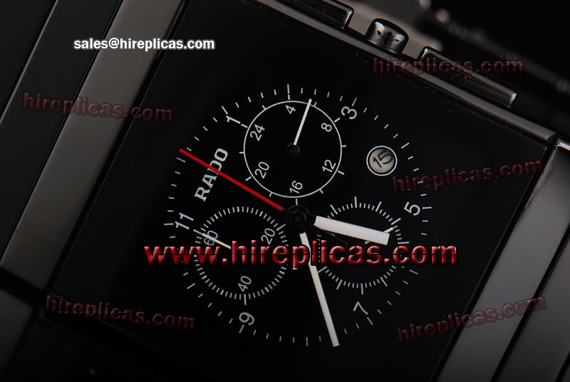 Fashion Rado Matt Chrono R21715162 Japanese Quartz Black Ceramic Black Dial