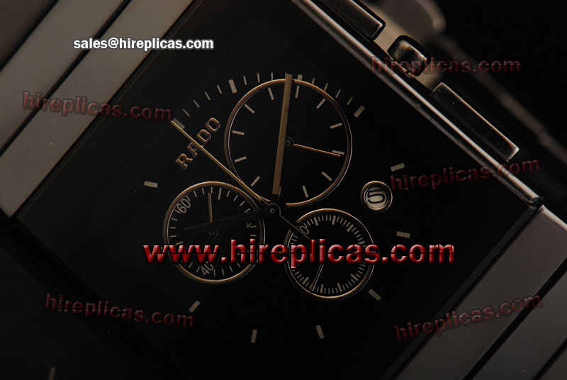 Glamorous Rado Jubile Chrono R21715155 Japanese Quartz Ceramic Black Dial