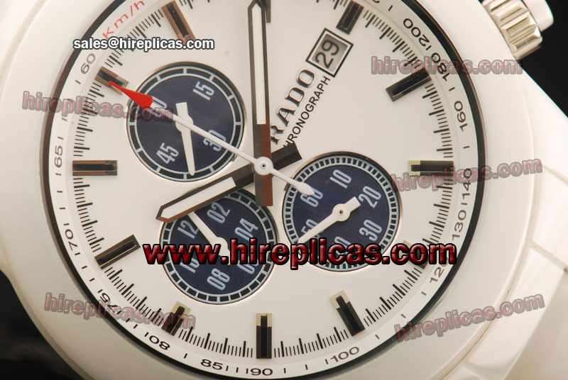 Classic Fake Rado D-Star R15937652 Japanese Quartz White Ceramic White Dial