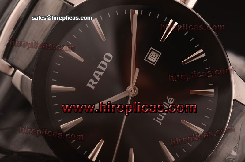Stylish Rado Jubile R15946143 Swiss Quartz Black Ceramic Black Dial