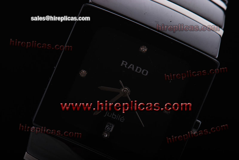 Luxury knockoff Rado Sintra Jubile R13723702 Japanese Quartz Black Ceramic Black Dial - Couple Watch