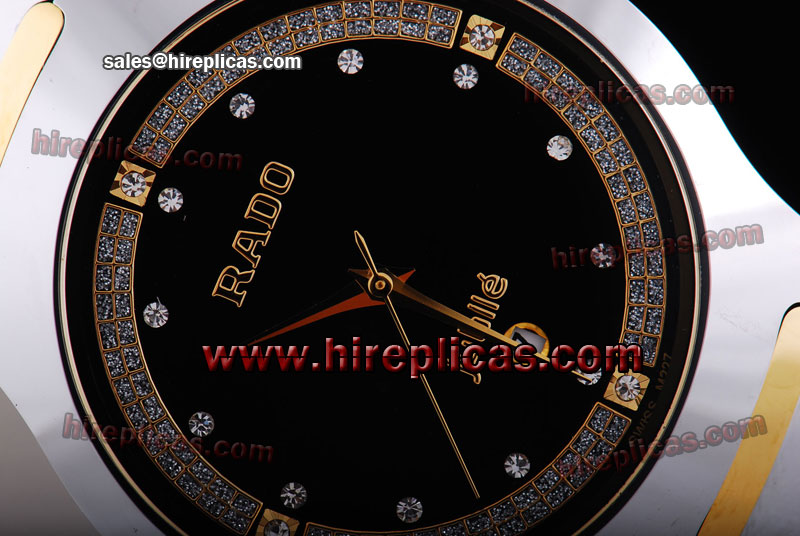 Charming Rado True Jubile R27695713 Japanese Quartz Tungsten Steel Black Dial TT Bracelet