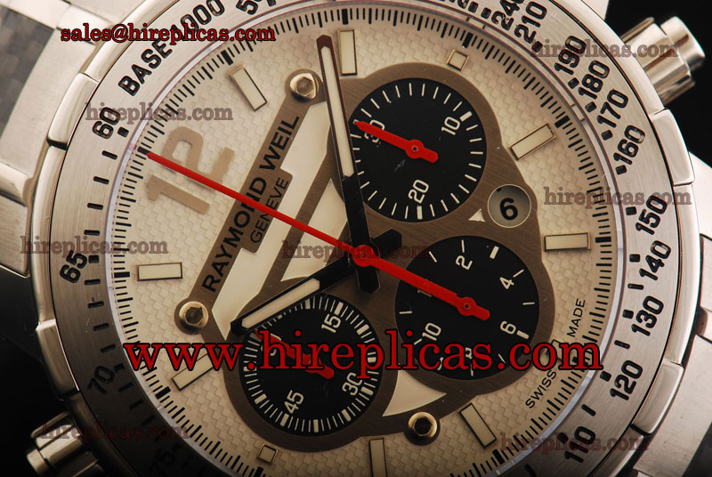 Modern Raymond Weil Nabucco Chrono 7800-TS-05207 Swiss Valjoux 7750 Automatic Steel White Dial