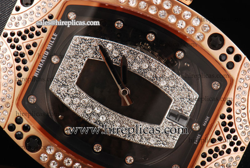 Best Luxury Richard Mille RM 007 RM 007 RDBK Asia Automatic Rose Gold/Diamond Black/Diamond Dial