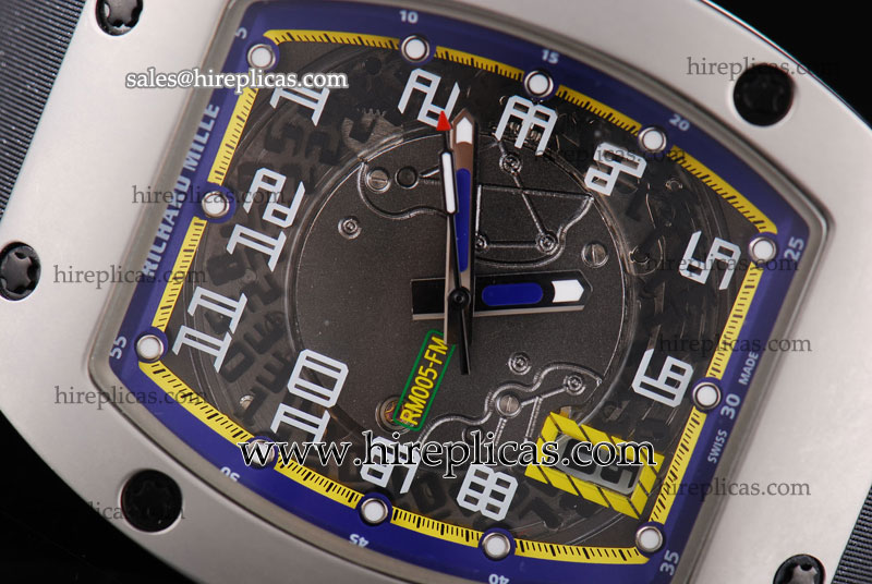 Classic Fake Richard Mille RM 010 RM 010 BLY Asia 2813 Automatic Steel Blue-Grey Dial