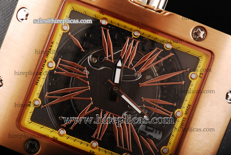 Charming Richard Mille RM 016 RM 016 RR Asia Automatic Rose Gold Black Dial