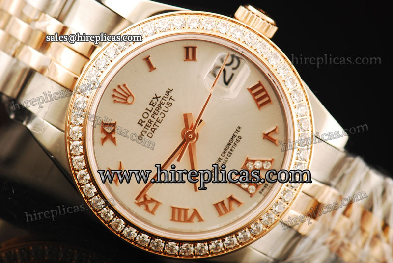 Luxury knockoff Rolex Datejust 31mm 178271D sdrj Asia Automatic Two Tone/Diamond White Dial