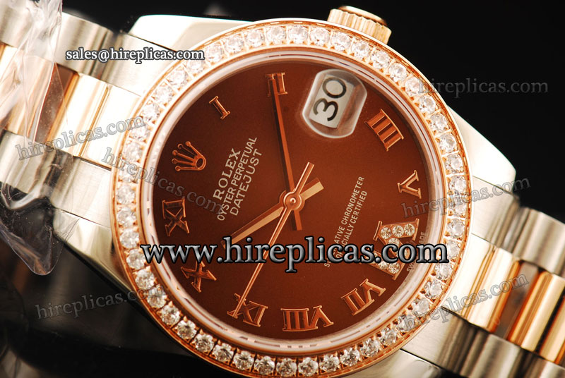 Replica Knockoffs Rolex Datejust 31mm 178271D srdrp Asia Automatic Two Tone/Diamond Brown Dial