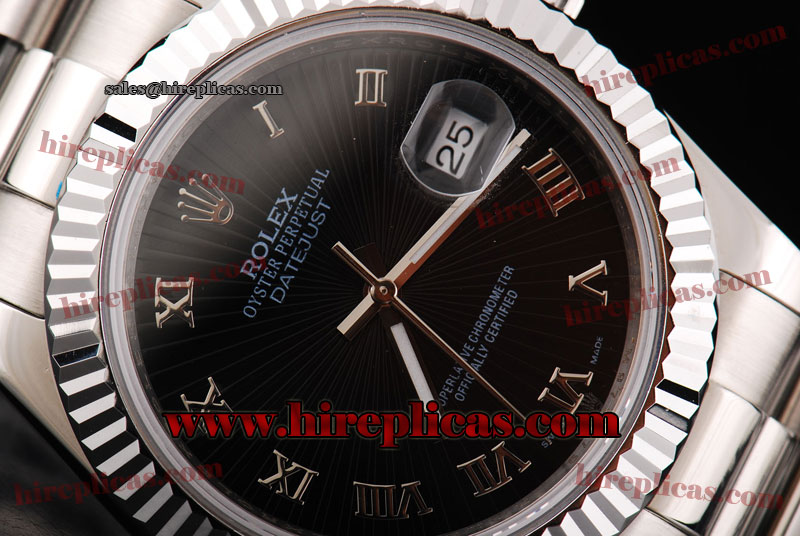 Glamorous Rolex Datejust II 116334 bkrp Swiss ETA 2836 Automatic Steel Black Dial Roman Markers