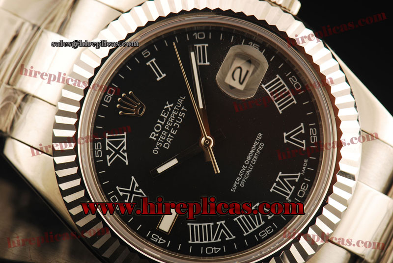 Best Luxury Rolex Datejust II 116334 bkrio Swiss ETA 2836 Automatic Steel Black Dial Roman Markers