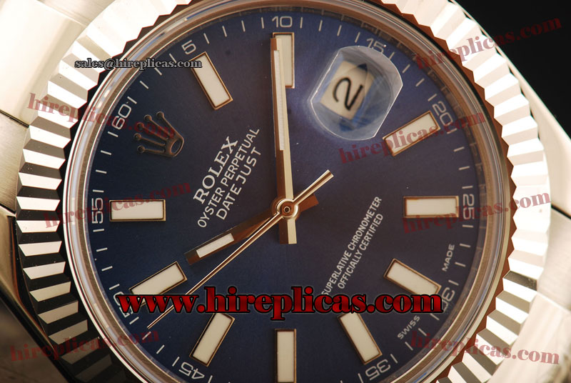 Good Rolex Datejust II 116334 blio Swiss ETA 2836 Automatic Steel Blue Dial Stick Markers