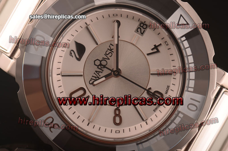 Best Price Swarovski Octea Sport 1811 Swiss ETA Quartz Steel Silver Dial