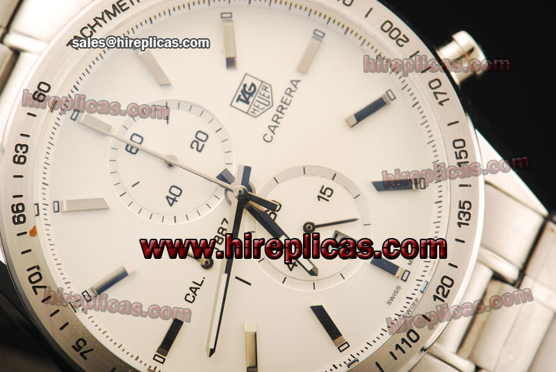 Fake Classic Tag Heuer Carrera 1887 Chrono CAR2110.BA0724 Japanese Quartz Steel White Dial