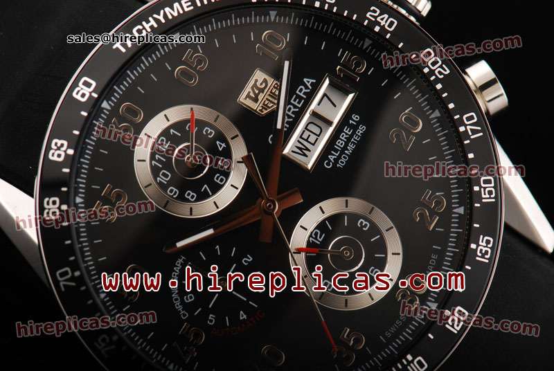 Sophisticated Tag Heuer Carrera Calibre 16 7750 Coating CV2A10.FT6005 Asia Automatic Steel Black Dial