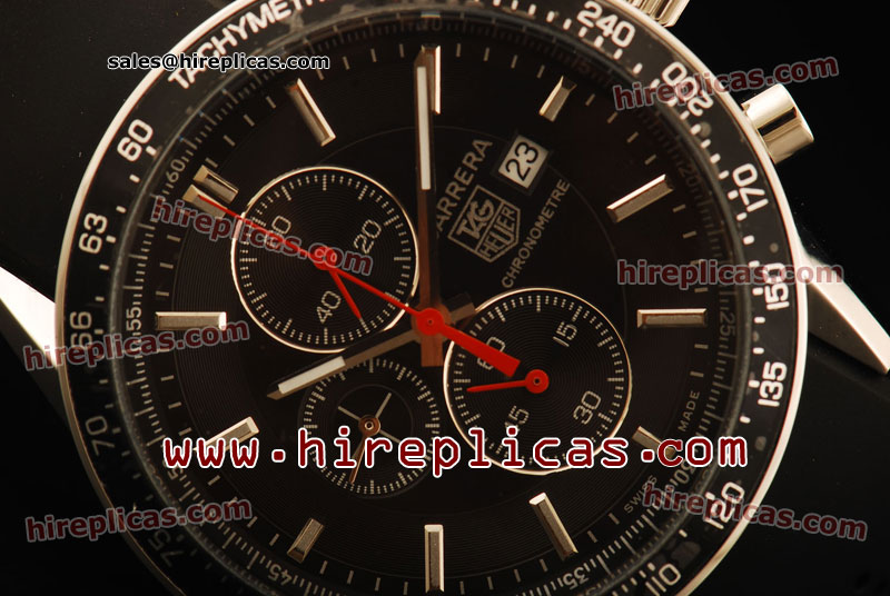Unique Tag Heuer Carrera Calibre 16 Chrono CV2014.FT6014 Japanese Quartz Steel Black Dial