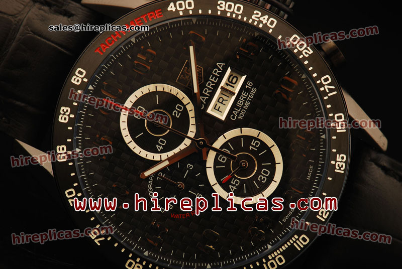 Luxury discount Tag Heuer Carrera Calibre 16 Chrono CV2A10.FC6258 Japanese Quartz PVD Black Dial