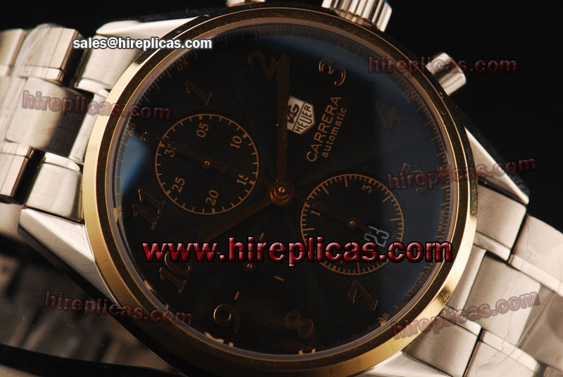 Top Quality Exquisite Tag Heuer Carrera Calibre 16 Heritage Chrono CAS2150.FC6292 Swiss Valjoux 7750 Automatic Steel Black Dial