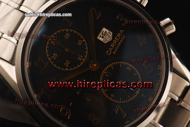 Best Tag Heuer Carrera Calibre 16 Heritage Chrono CAS2150.FC6293 Swiss Valjoux 7750 Automatic Steel Black Dial