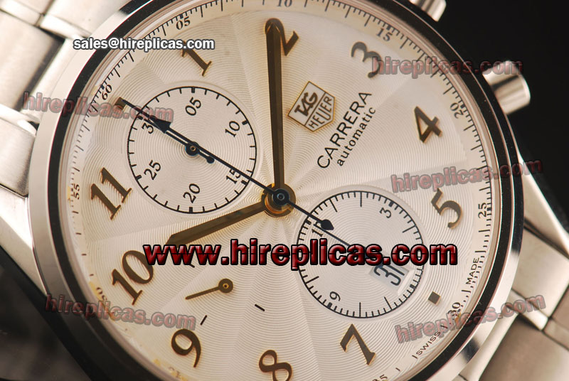 Fashion Hot Tag Heuer Carrera Calibre 16 Heritage Chrono CAS2150.FC6294 Swiss Valjoux 7750 Automatic Steel White Dial
